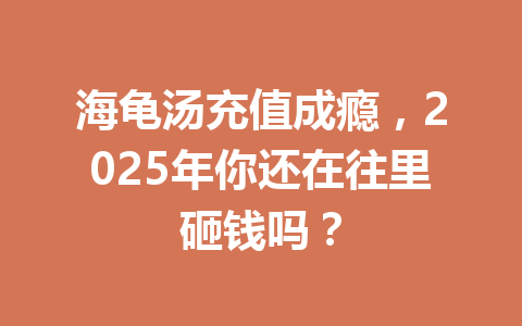 海龟汤充值成瘾,2025年你还在往里砸钱吗? 一