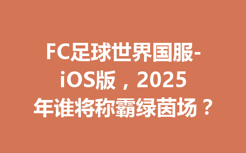 FC足球世界国服-iOS版，2025年谁将称霸绿茵场？ 一