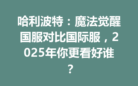 哈利波特：魔法觉醒国服对比国际服，2025年你更看好谁？ 一