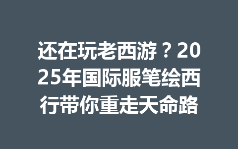 还在玩老西游?2025年国际服笔绘西行带你重走天命路 一