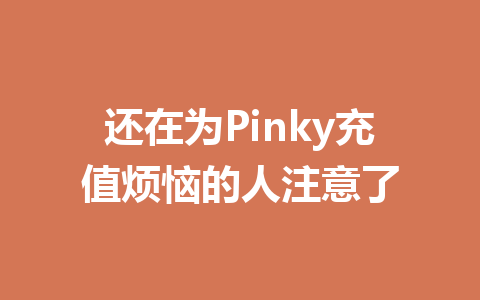 还在为Pinky充值烦恼的人注意了 一